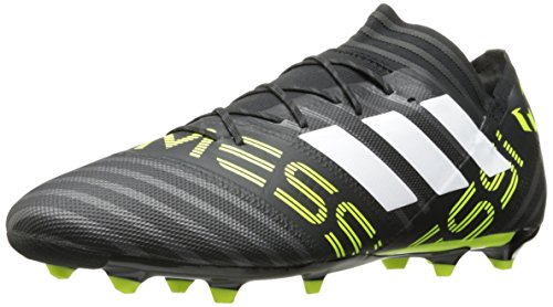 adidas Men's Nemeziz Messi 17.2 Firm Ground Cleats Soccer Shoe, Black/White/Solar Yellow, (8 M US)