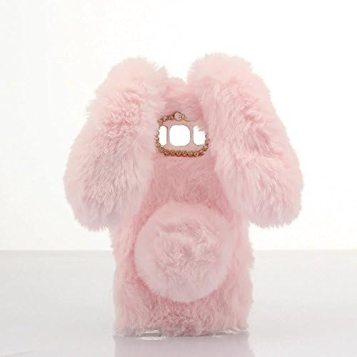 Liqucase Plush Cove For Huawei Nova 2 Plus, Fluffy Bunny Case - Super Soft Cute Luxury Winter Case (Rabbit,Pink)