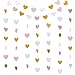 Hestya 2 Pack Paper Heart Garlands Heart Hanging Banner Bunting for Valentine's Day Wedding Party Decoration, 10 Feet Each, Glitter Gold, White and Pink