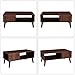 VASAGLE Retro Coffee Table, Cocktail Table, Mid-Century Modern Accent Table with Storage Shelf for Living Room, Reception, Easy Assembly, Walnut Color ULCT09BY