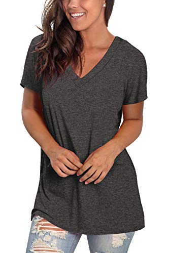 solid color women's v neck t shirts