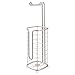 mDesign Steel Metal Free Standing Toilet Paper Holder with Storage for Bathroom, Floor Stand Holder 3 Toilet Tissue Roll Dispenser for Master Bath, Powder Room, Omni Ultra Collection, Satin