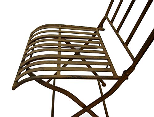 GeKi Trend Edles Bistroset Balkonset Metall Eisen Vintage Antik Bistrotisch mit 2 Stühlen und Glasplatte Outdoor Garten Bistro Set Balkon Set 3 teilig – Bild 7