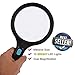 BEST Large (5.5 INCH) Magnifier Set with Magnifying Glass with 12 LED Lights, Credit Card Size Magnifier and Storage Bag- Best Handheld Portable Magnification 1.8x, 5x
