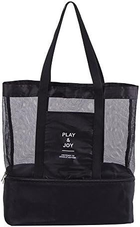 Shoulder bag,2-in-1 Multifunctional PETJAY Outdoor Travel Mesh Beach Bag Picnic drinking Cooler