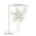 Unicra Wedding Silver Hair Pins Wedding Bridal Pearl Hair Accessories for Brides and Bridesmaids Pack of 2 (Gold)