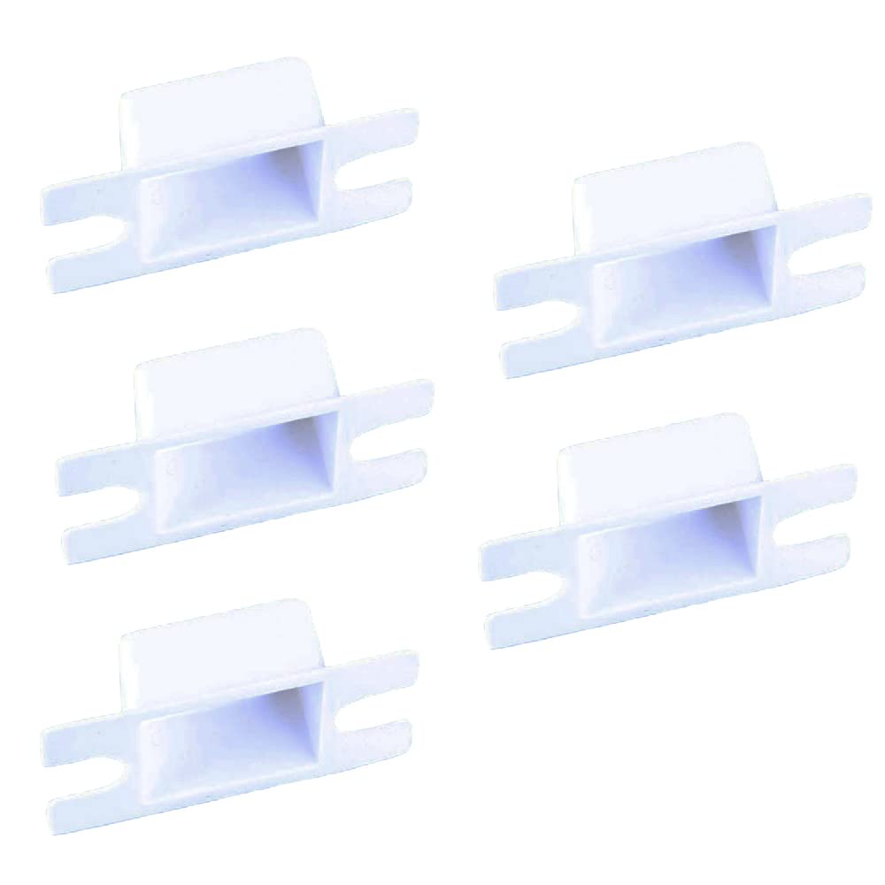 5 Pack Latch Strike Plate Buckle Box, White Plastic Door Striker Keep Plate Dust Box for Mortice Door Latch