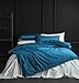Solid Color Egyptian Cotton Duvet Cover Luxury Bedding Set High Thread Count Long Staple Sateen Weave Silky Soft Breathable Pima Quality Bed Linen (Queen, Turkish Tile)