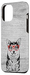 iPhone 12 Pro Max Corgi in Red Glasses Nerd Dog Case