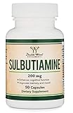 Sulbutiamine Capsules (Nootropic Supplement for Memory, Motivation, Mood, and Focus) Lifts Brain Fog - Made in USA, Third Party Tested, 200mg by Double Wood Supplements (50 Count)
