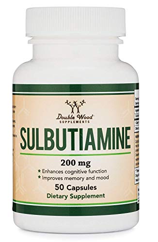 Sulbutiamine Capsules (Nootropic Supplement for Memory, Motivation, Mood, and Focus) Lifts Brain Fog - Made in USA, Third Party Tested, 200mg by Double Wood Supplements (50 Count)
