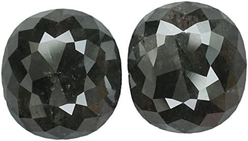 Natural Loose Diamonds Oval Pair Black Grey Color I3 Clarity 2 Pcs 3.70 Ct L3815