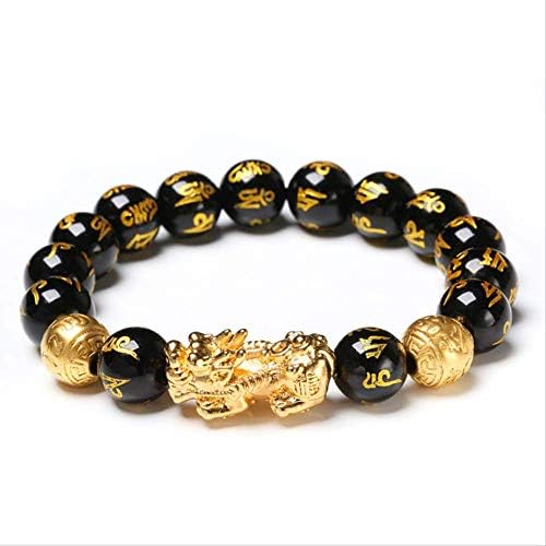 Natural Crystal Bracelet Beaded Bracelet Obsidian Bracelet Strong Elastic Healing Reiki Yoga Obsidian Men's Bracelet Crystal Beaded Bracelet
