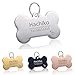 YVYOO Custom Dog Collar Stainless Steel Dog cat tag Free Engraved Pet Dog Collar Accessories ID tag Name Telephone Personalized (Rose Gold Heart, M)