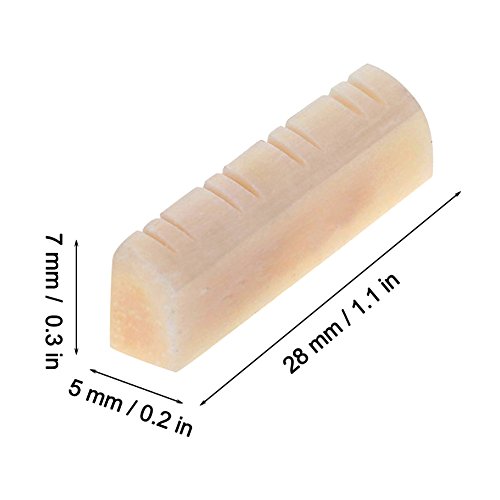 image for Dilwe 3Pcs Mandolin Bone Nut, Durable String Nut for 8 String Mandolin