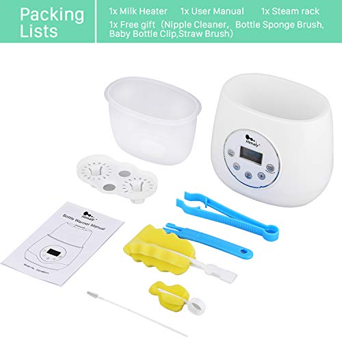 Baby Bottle Warmer, Himaly Bottle Sterilizer 6 in 1 BPA-Free Bottle Warmer with Rapid Heating Warm Milk Formula Heat Food Defrost, LED Display and Accurate Temperature Control, Fit Most Baby Bottles