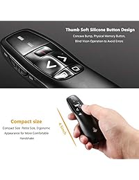 Puntero láser remoto de clicker para presentación   Presentor USB inalámbrico   Pulsador PowerPoint para presentación de diapositivas   Compatible con Win10   MAC   Soporta PPT   Keynote   Slides
