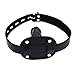 YiFeng Lockable Dildo Penis Mouth Gag with Lock Bondage Leather Strap On BDSM Adult Sex Toy (Short)