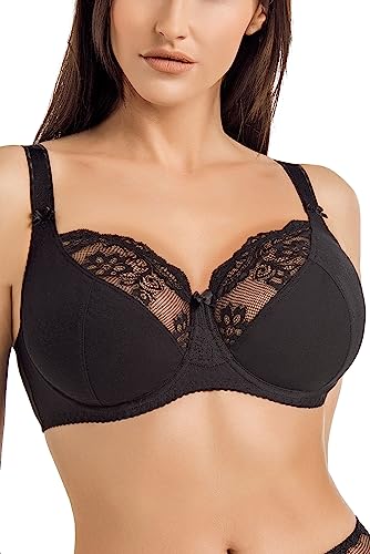 Teyli Soutiens-Gorge Femme Coton - Soutien Gorge - Soutiens Gorges avec Bretelles réglables - Soutien Gorge avec Armature avec l'ajout de Dentelle - Soutien Gorge Grande Taille - Lingerie
