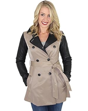 Jessica Simpson Women's Belted Spring Rain Trench Coat Jacket