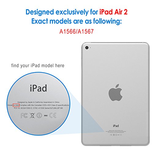 JETech Case for Apple iPad Air 2 (Not for iPad Air 1st Edition), Smart Cover Auto Wake/Sleep, Black
