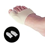 LEWONDE Gel Pad Bunion Corrector Splints Protector Sleeves 2 Booties with Big Toe Straightner Separator Spacer for Hallux Valgus Pain Relief Wear with Casual Shoes-1 Pair