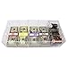Acrylic Money Tray with Coin Tray Insert, 5 Compartment Clear Cash Organizer Currency Money Storage Box, 300 Money Wrappers Included