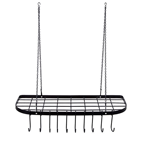 VDOMUS Pot Rack Ceiling Mount Cookware Rack Hanging Hanger Organizer with Hooks, Black 8 VDOMUS Pot Rack Ceiling Mount Cookware Rack Hanging Hanger Organizer with Hooks, Black - Image 9