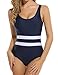 Ekouaer Womens One Piece Bathing Suit Monokini Swimsuit (Black,Red,Blue,Dark Blue)