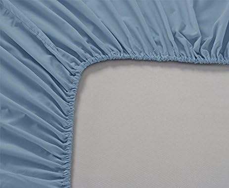 Premium Quality 1 Piece Fitted Sheet (Bottom Sheet Only) 8" inches Deep Pocket 800 Thread Count 100% Pure Egyptian Cotton Solid Pattern King Sky Blue