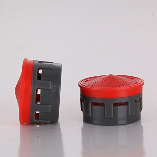 Ozzptuu 6 Pack Plastic Faucet Replacement Aerator Insert Faucet Filter Red - Thumbnail 2