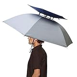 Hunter's Tail UV Umbrella Hat with Double Canopy - Silver
