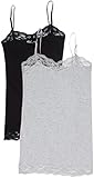 2 Pack Zenana Women's Lace Trim Cami Tank Tops