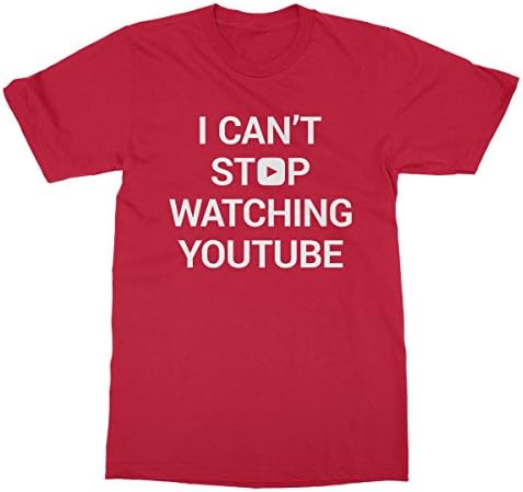 Kind is Kind Can't Stop Watching Youtube Men's T-Shirt - Vlog, Viral, Like My Channel Tee (S, Red)