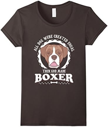 Womens D- All Dog Were Created Equal Then God Made Boxer T-Shirt Medium Asphalt