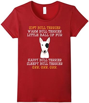 Women's Bull Terrier LITTLE BALL OF FUR T-shirts Small Cranberry