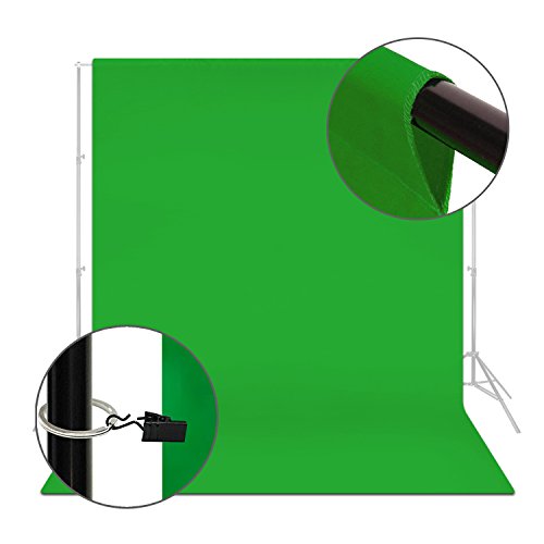 LimoStudio-AGG1338-Photo-Video-Studio-6-x-9-feet-Green-Muslin-Backdrop-Muslin-with-Backdrop-Ring-Holder-Clip-Backdrop-Stands-Not-Included