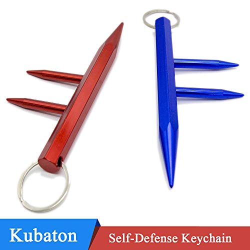 Kaiyuan Dynasty Self Defense Red & Blue Key Chain Weapons Tactiacl Tool Aluminum Safe Chain with Detachable Holder 2PC - Thumbnail 4