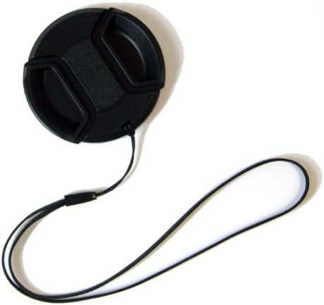 Premium 55mm Center Pinch Lens Cap with String Holder Keeper Strap for Digital Cameras and Video Camcorders