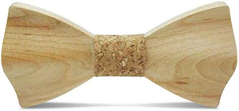 SAMBAN Men's Fashion Wood Bow Tie Handmade Wooden Wedding Bowtie Present For Father (NO.9)