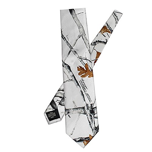 iLovewedding Mens New Camo Neckties Skinny Slim Camouflage Neck Ties for Hunting Gift Ideas (White)