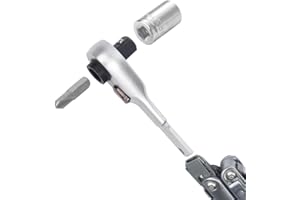 Cosmedge Flat End 2 in1 EDC Ratchet Wrench Screwdriver for LEATHERMAN Multitool Accessories, Compatible with Multitools Flat Bit Adapters