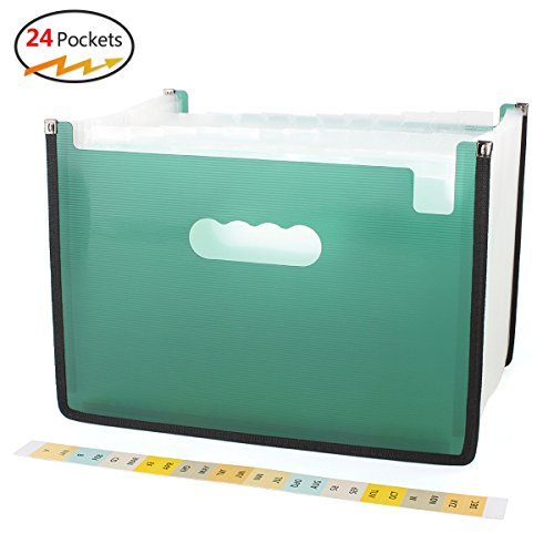 HJSMing 24 Pocket Large Capacity Expandable Plastic Folders/Multicolor Folders/A4 Accordion File Manager/Business Folders Organizer Office File Organizer Bag - Thumbnail 4