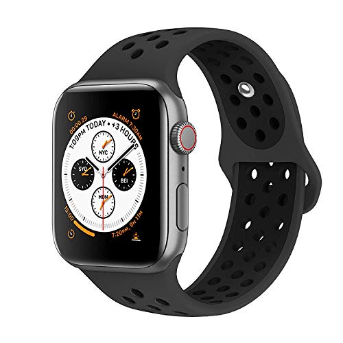 AdMaster Compatible for Watch Band 38mm 40mm,Soft Silicone Replacement Wristband Compatible for Watch Series 1/2/3/4 - M/L RedBlack/BlackVolt/AnthraciteBlack