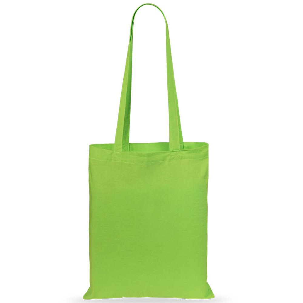 eBuyGB Shopping Tote Shoulder Bag, 100% Cotton, Lime Green, 2.54 x 2.54 x 2.54 cm