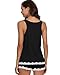 GYS Women's Pajamas Set - Viscose Made from Bamboo, Tank Top and Shorts Set Pjs Summer Sleepwear with Lace Trim, Black, Medium