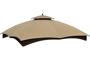 COOSHADE Gazebo Replacement Canopy Top for Lowe's Allen Roth #GF-12S004B-1(Beige)