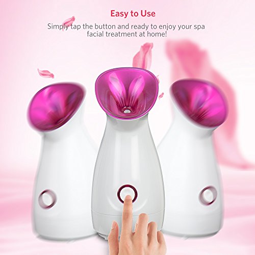 Nano Ionic Facial Steamer, Moisturizing Cleansing Pores Hot Mist Face Steamer Sprayer Home Sauna SPA System Skin Care Facial Atomizer Facial Hydration System Nano Sprayer, Waterless Auto Shut-off
