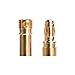 Blulu 30 Pairs Banana Plug Male Female Bullet Connector Replacements for ESC Battery and Motors, Golden (3.5 mm)