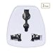 Universal Electrical AC Wall Plug Adapter Type B Power Converter Travel Charger Adapter for USA, Canada, Mexico, Brazil, Philippines, Thailand, Taiwan, Japan, American, Panama & More 3 PCS White